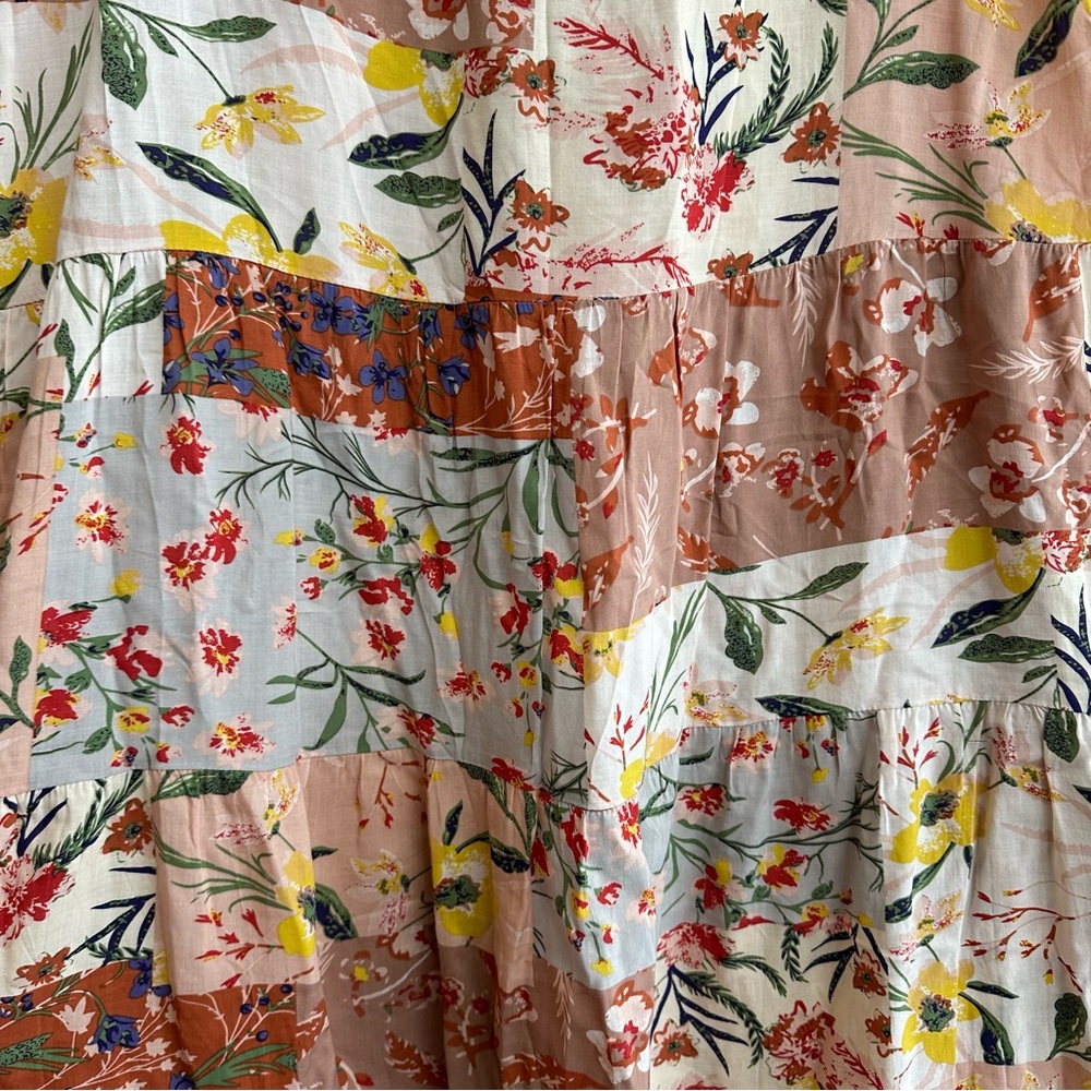 Tahari Patchwork Cottagecore Floral A-Line Skirt - Picture 4 of 14